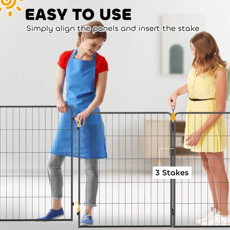 PawHut 2 Piece Dog Pen Expansion Pack for 100cm High Pet Playpen with 3 Stakes, for Small Medium Large Dogs
