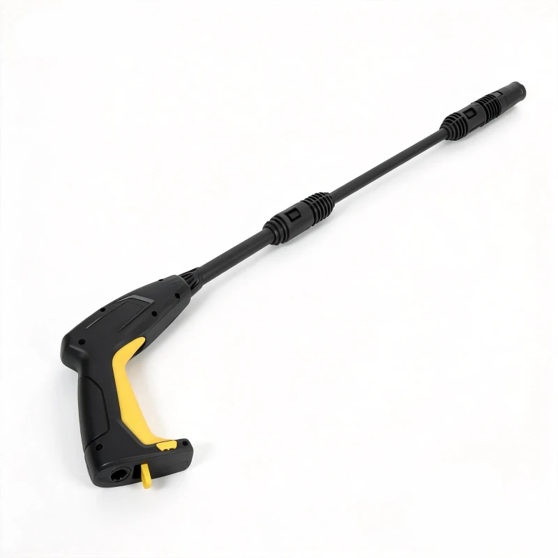 Outsunny Lavadora de Alta Pressão 1600W Presión 100 Bar Caudal 390 L/h com Bocal Ajustável e Rodas 29,5x22x60 cm Amarelo