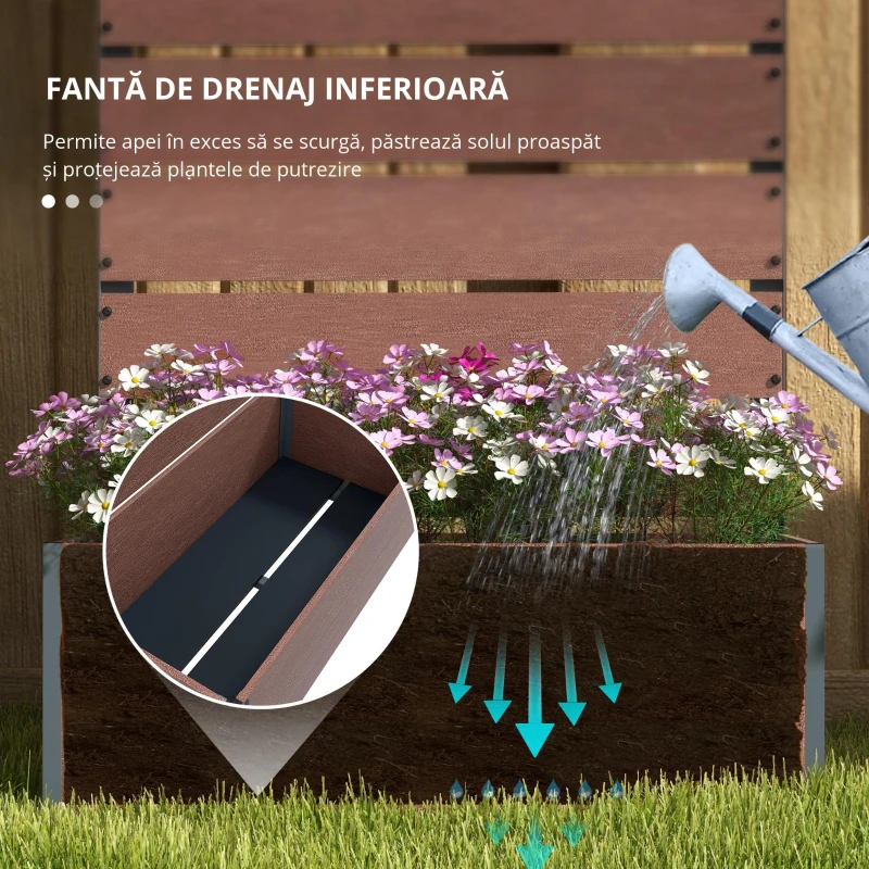 Outsunny Ghiveci de Gradina cu Spalier pentru Plante Caţaratoare, Viţa de Vie, Flori, Pat Independent Ridicat