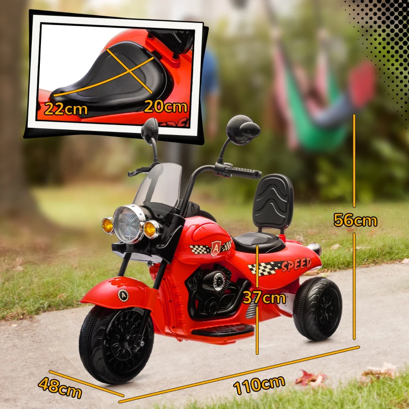 Motocykl elektryczny dla dzieci 6V, muzyka, 3-5 km/h