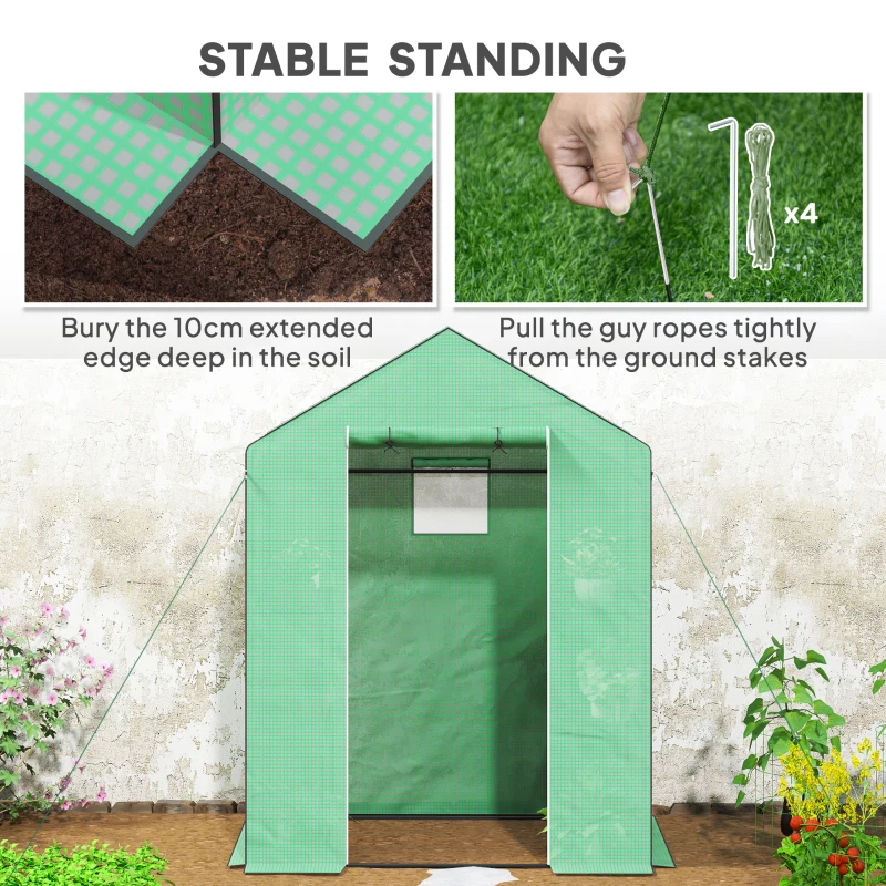 Szklarnia z roletą, oknem, półkami, odporna na zimę