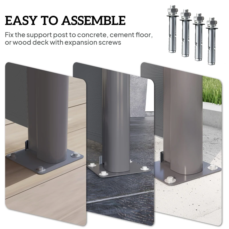 Outsunny Markiza boczna, rozkładana, osłona prywatności, z uchwytami