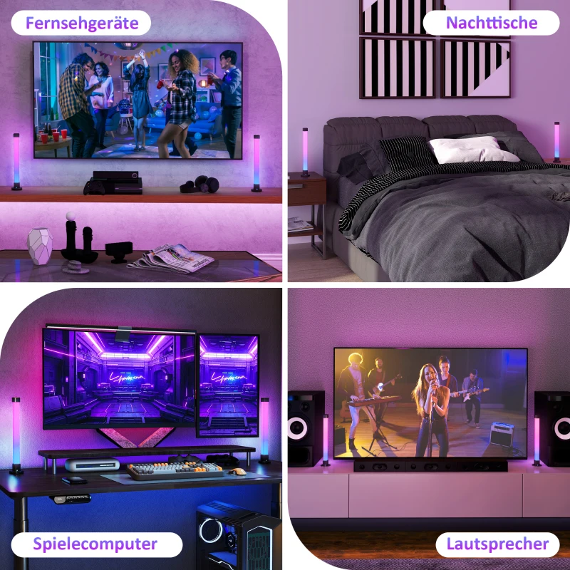 Zestaw 2 lamp LED, sterowanie aplikacją, tryby kolorów