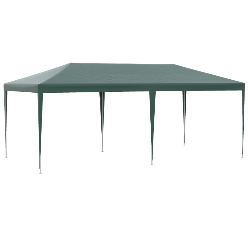 Outsunny Tonnelle de jardin, tente de réception avec Fenêtres et parois latérales amovibles, pour fêtes et mariages, 6 x 3 m Vert