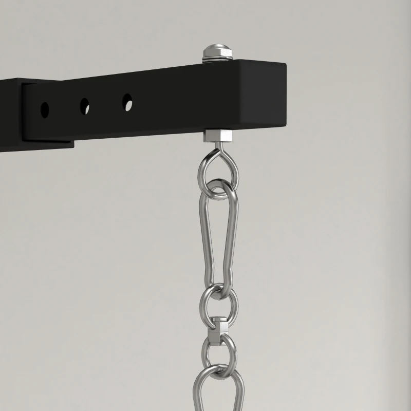 SPORTNOW Soporte Saco Boxeo de Pared con Distancia Ajustable Gancho Giratorio Cadenas 45-65 cm Negro