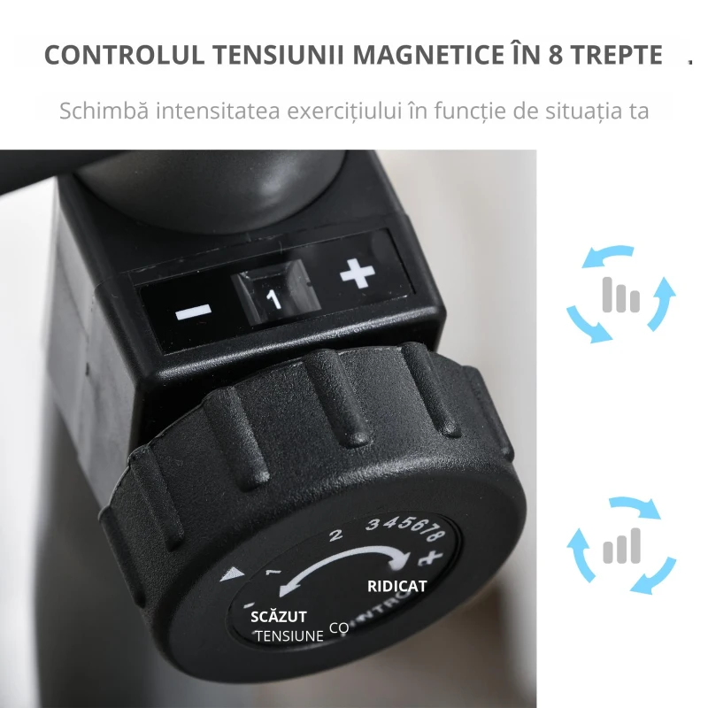 Homcom Bicicleta Orizontala Fitness – 8 Rezistente & Ecran LCD