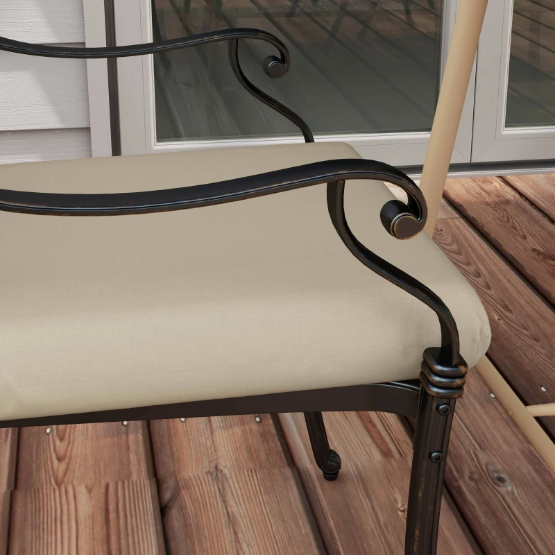 Outsunny Lot de 4 coussins de chaise, galettes de chaise 47 x 47 cm, rembourrage épais, résistant à la décoloration, beige