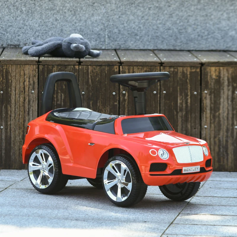 AIYAPLAY Porteur trotteur enfants voiture licence Bentley Bentayga 18-36 mois coffre - klaxon - 67 x 29 x 39 cm rouge