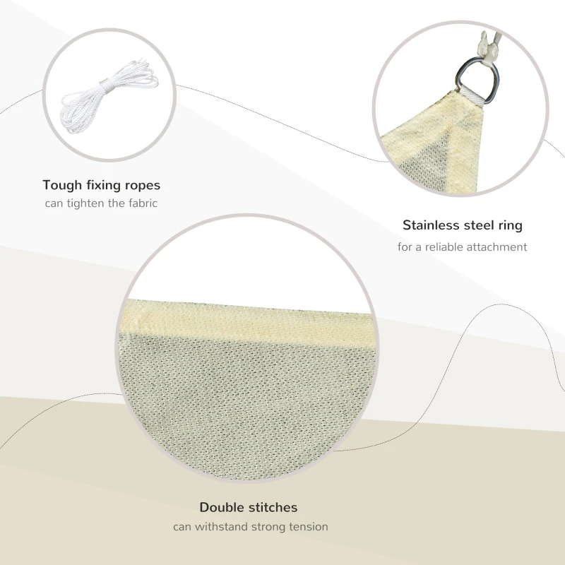 Outsunny Rectangular Shade Sail 3 x 4 m High-Density Polyethylene UV Protection With Storage Bag - Cream