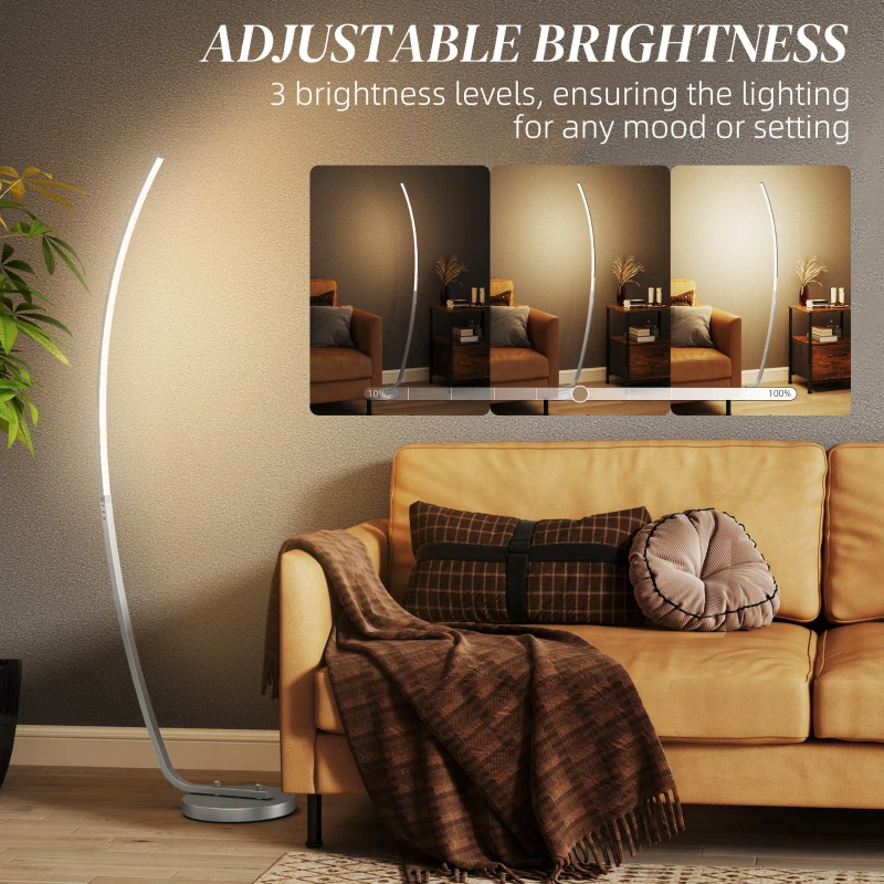 Lampa LED stojąca z ściemniaczem, włącznik nożny, nowoczesna