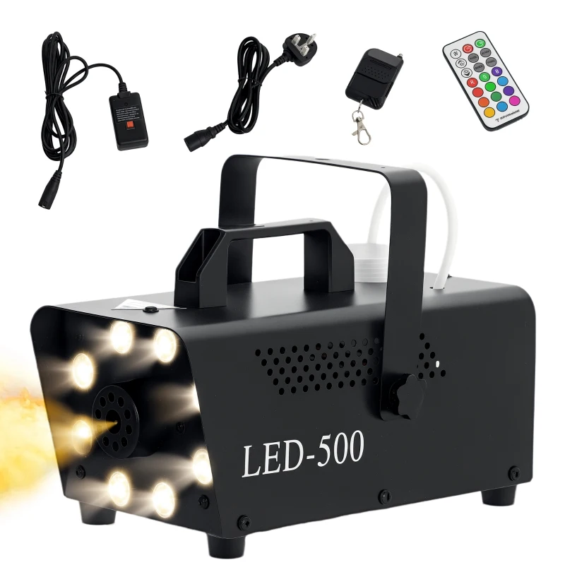 HOMCOM Maszyna do mgły 450W z 13 kolorowymi diodami LED RGB