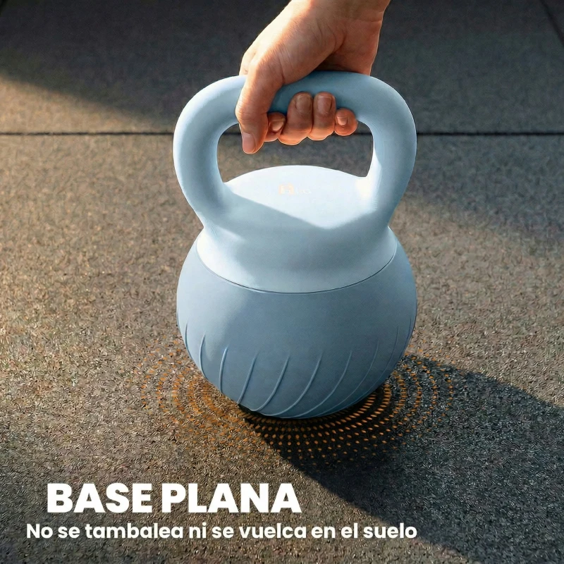 SPORTNOW Pesa Rusa 6 kg Kettlebell Relleno de Arena Metálica y Mango Antideslizante para Entrenamiento 27x20x20 cm Azul Claro