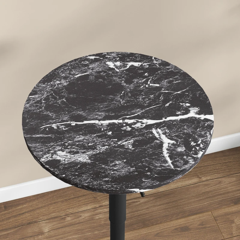 HOMCOM Stół barowy okrągły dla 2 osób, czarny, Ø60 cm, regulowany