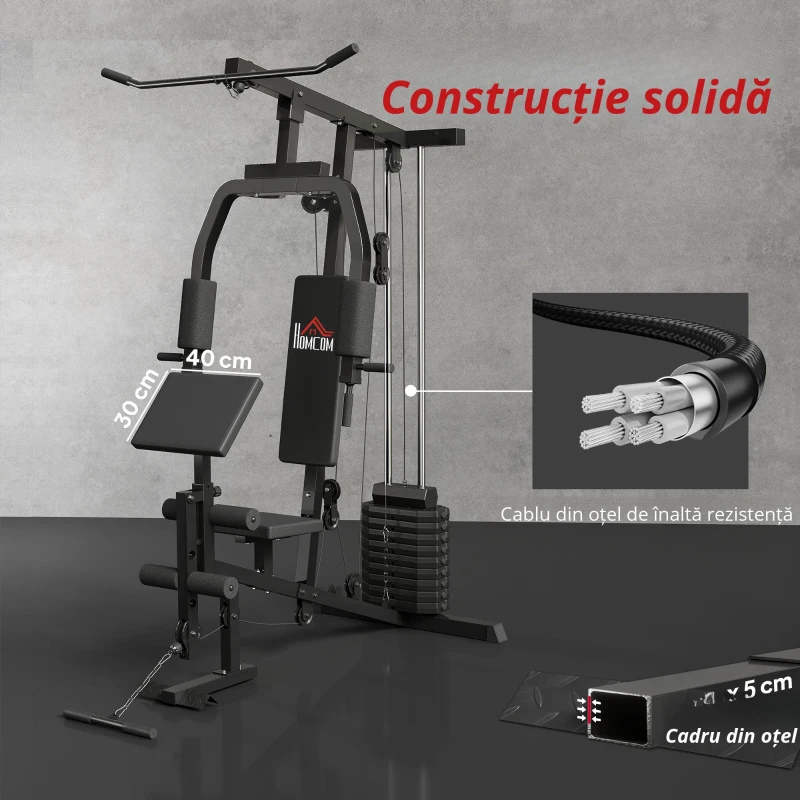 Homcom Statie Fitness – Multifunctionala din Otel pentru Acasa