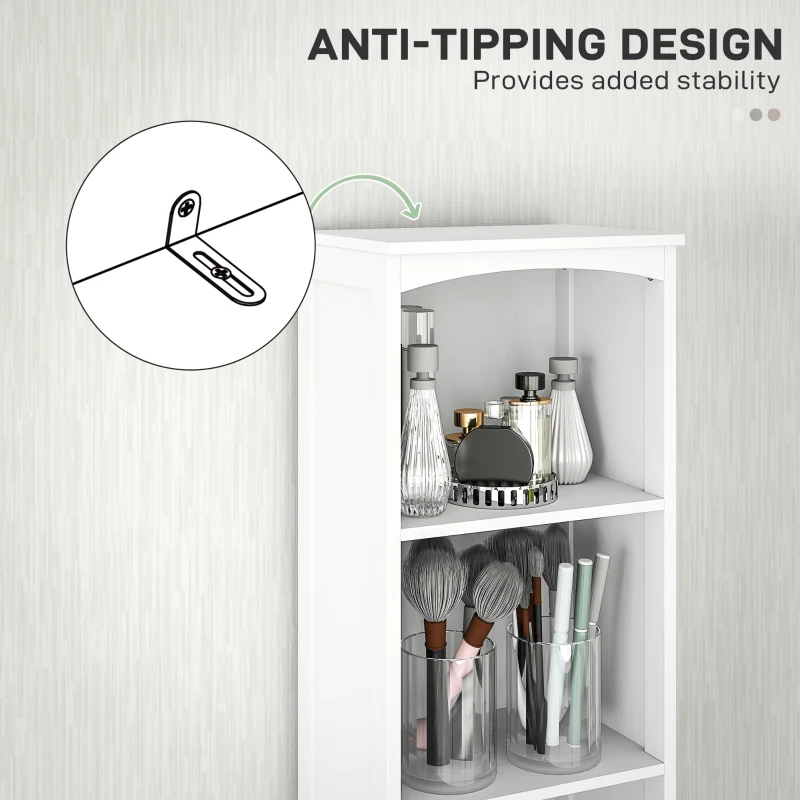 HOMCOM Szafka łazienkowa, wysoka, biała, z miejscem na pralkę