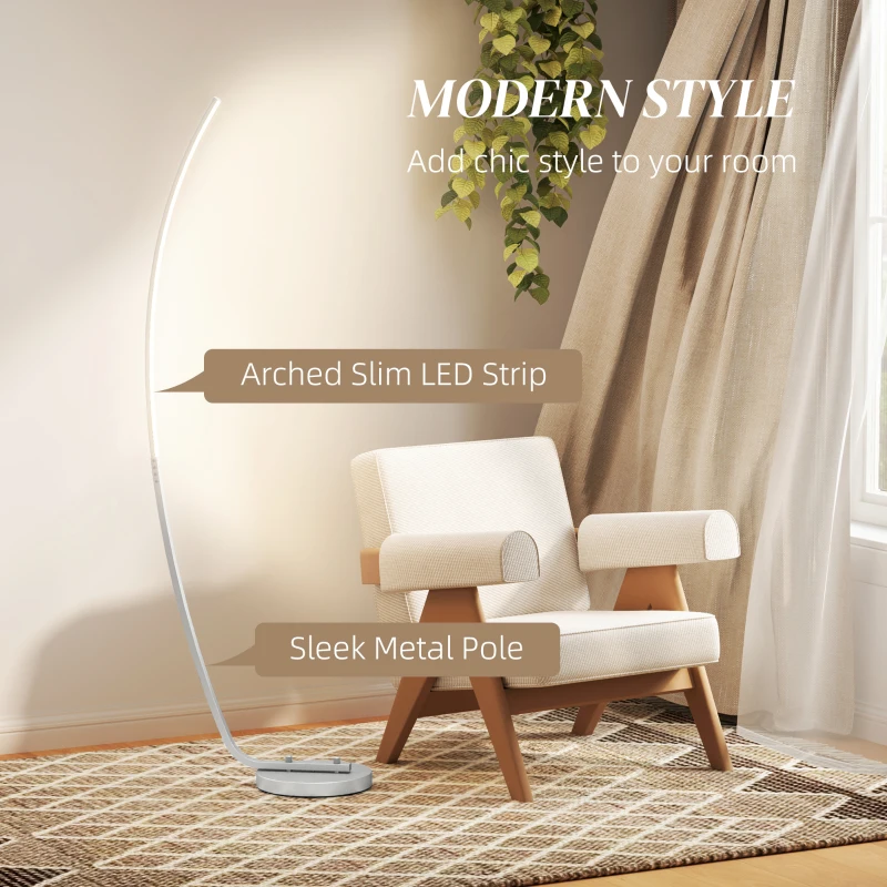 Lampa LED stojąca z ściemniaczem, włącznik nożny, nowoczesna