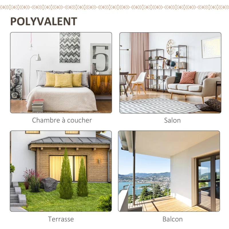 Outsunny Loveuse fauteuil rond de jardin fauteuil lune papasan pliable grand confort macramé coton polyester beige