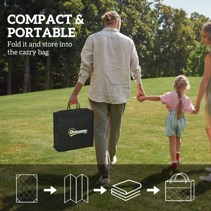 Outsunny Dywan zewnętrzny, odporny na warunki atmosferyczne, Niebiesko-Biały