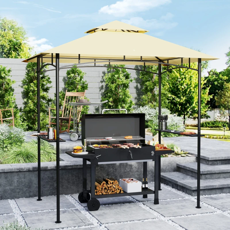 Outsunny Pawilon grillowy z LED, wodoodporny, ognioodporny, 240x150 cm