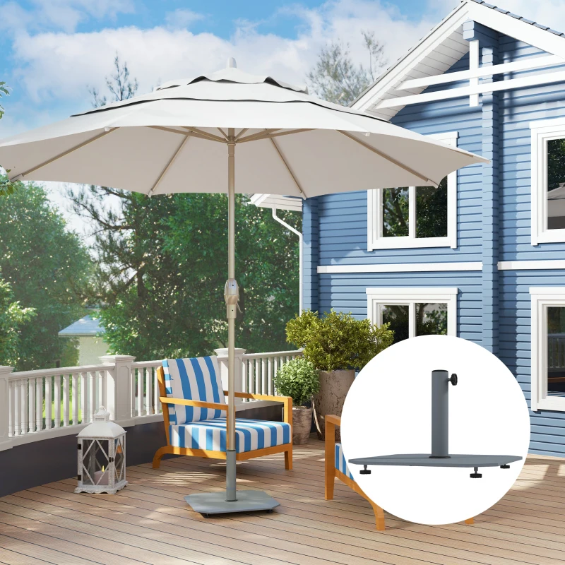 Outsunny Stojak na parasol metalowy 18,5 kg z kółkami, stabilny