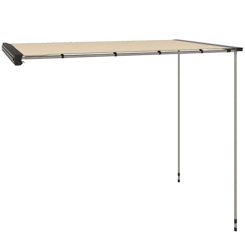 Outsunny Markiza boczna samochodowa, regulowana wysokość, 160 x 250 x 125-225 cm, Khaki