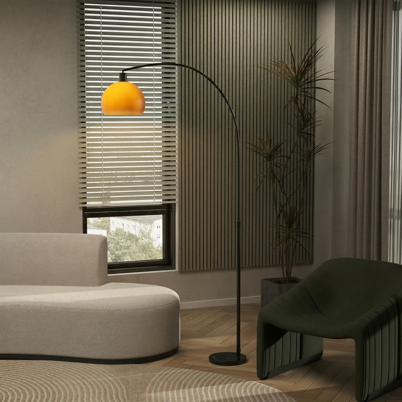HOMCOM Floor Lamp for Living Room, Modern Standing Lamp with Shade & Foot Switch for Bedroom, Office, Black