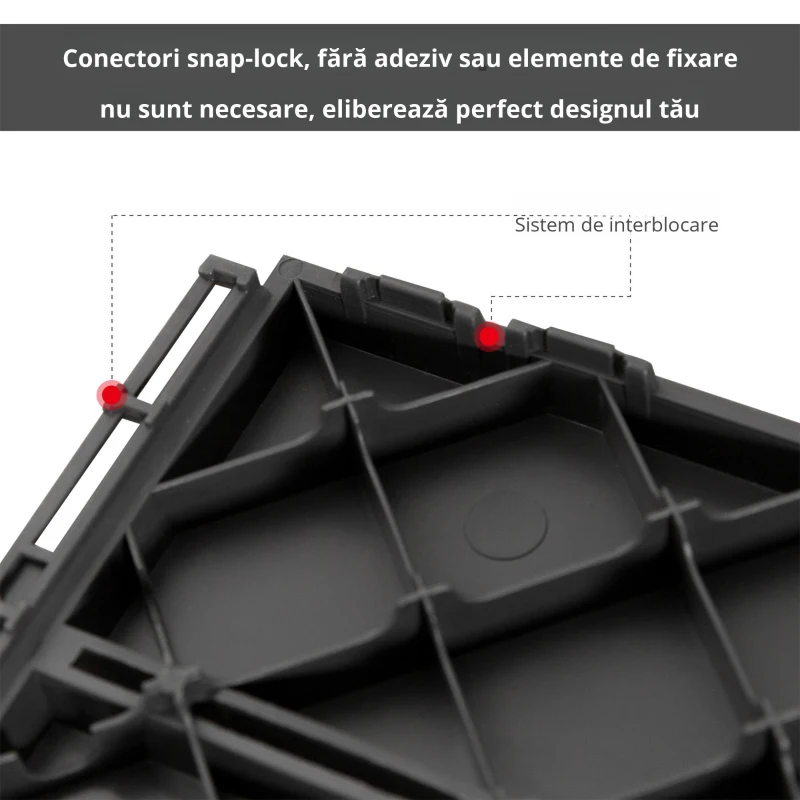 Outsunny Set 9 Caramizi de Cuplat pentru Terasa 30x30x2cm, 0.81 mq, Negru