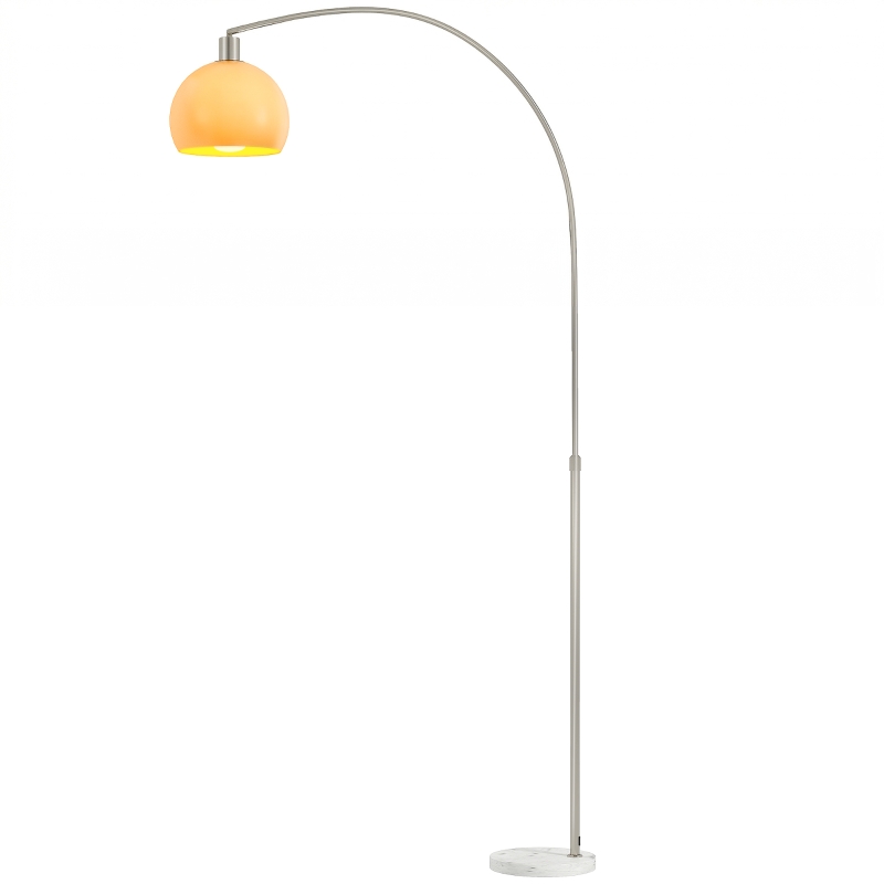 HOMCOM Floor Lamp for Living Room, Modern Standing Lamp with Shade & Foot Switch for Bedroom, Office, White