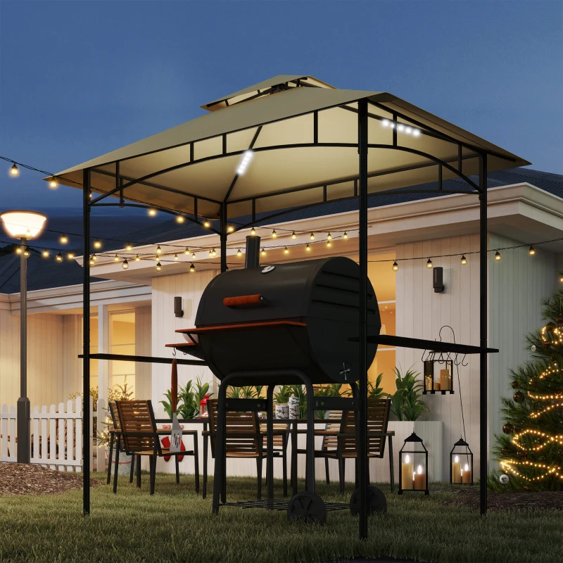 Outsunny Pawilon grillowy z LED, wodoodporny, ognioodporny, 240x150 cm