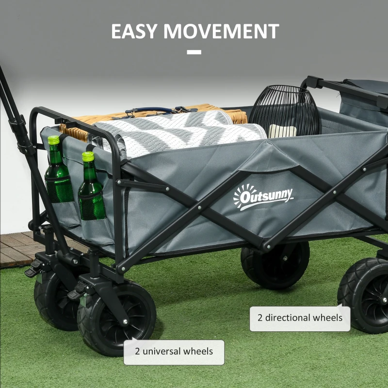 Outsunny Wózek transportowy składany z torbą chłodzącą, uchwyt, Oxford
