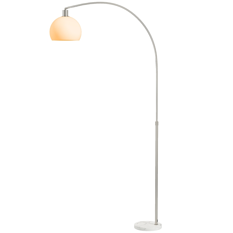 HOMCOM Floor Lamp for Living Room, Modern Standing Lamp with Shade & Foot Switch for Bedroom, Office, White
