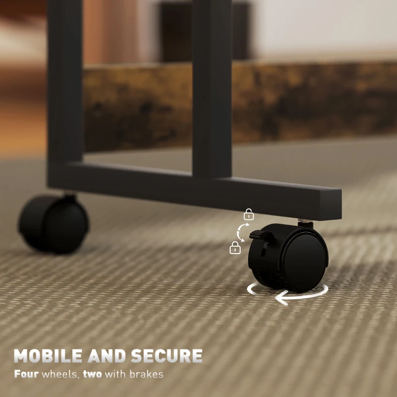 HOMCOM Biurko regulowane, 92 x 40 cm, z kółkami, do komputera