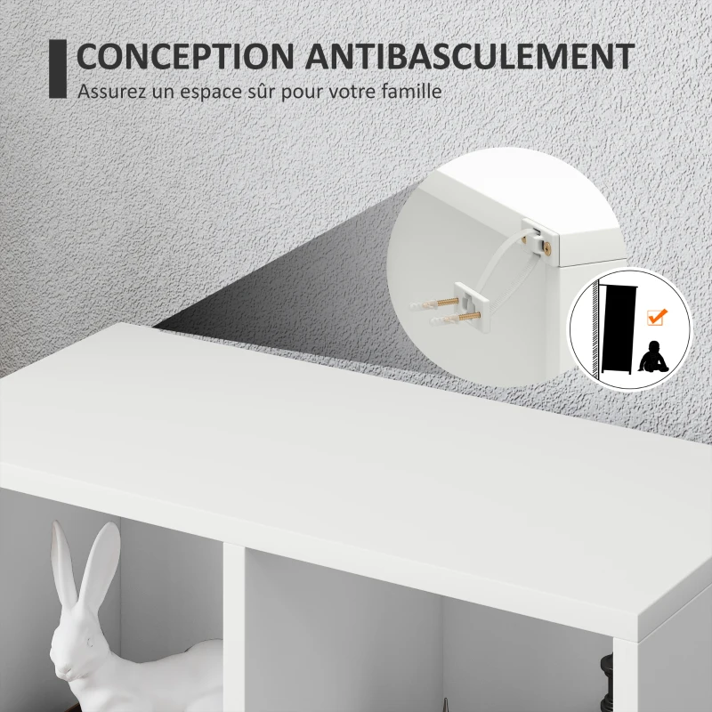 HOMCOM Bibliothèque étagère de rangement avec 5 compartiments, pour salon chambre à coucher bureau, 50x24x80cm, blanc