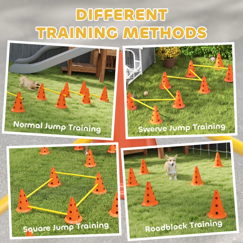 Zestaw Agility dla psów PawHut, 6 elementów, treningowy