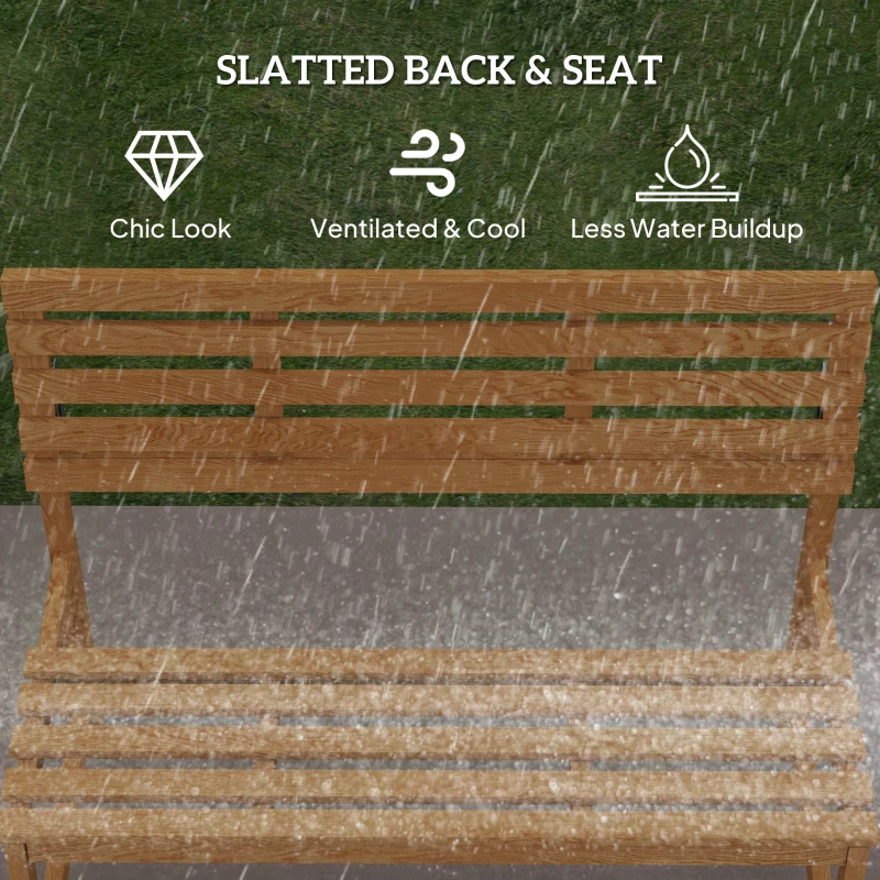 Outsunny Ławka ogrodowa 2-osobowa, drewniana, odporna na warunki atmosferyczne