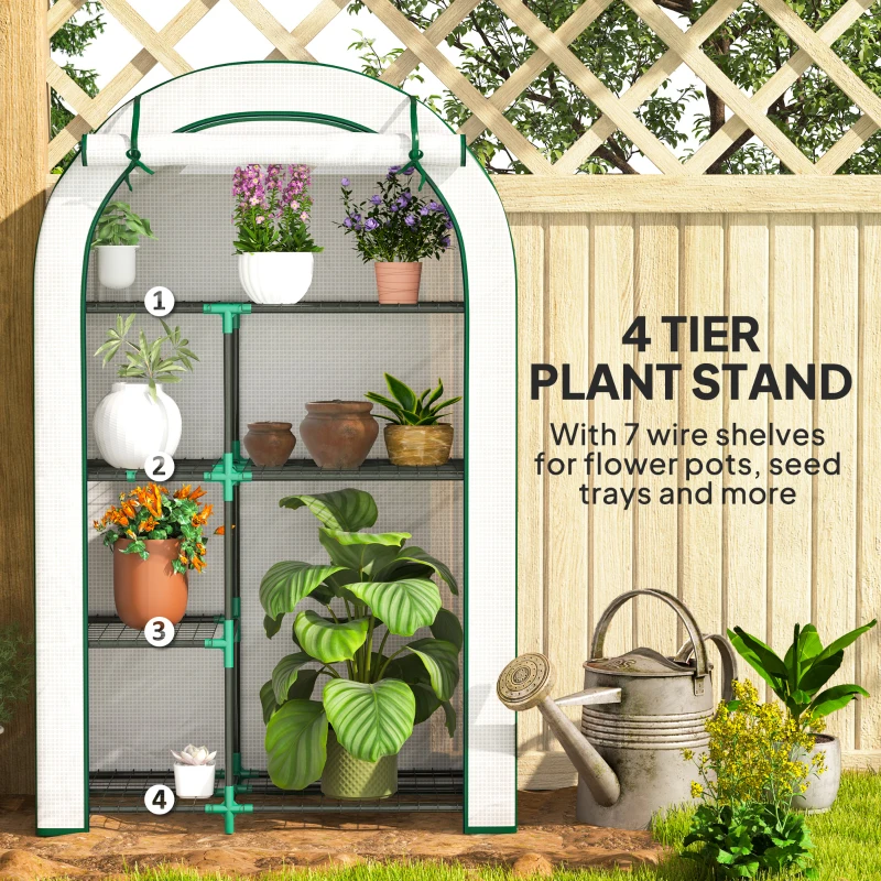 Szklarnia z rolowanymi drzwiami, regały, stalowa, zimowa