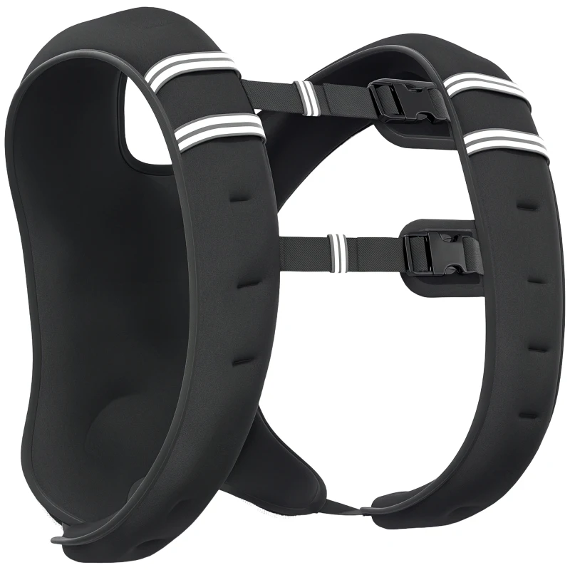 HOMCOM Chaleco Lastrado 5 kg con 2 Correas Ajustables y Bandas Reflectantes para Entrenamiento de Fuerza Jogging Negro