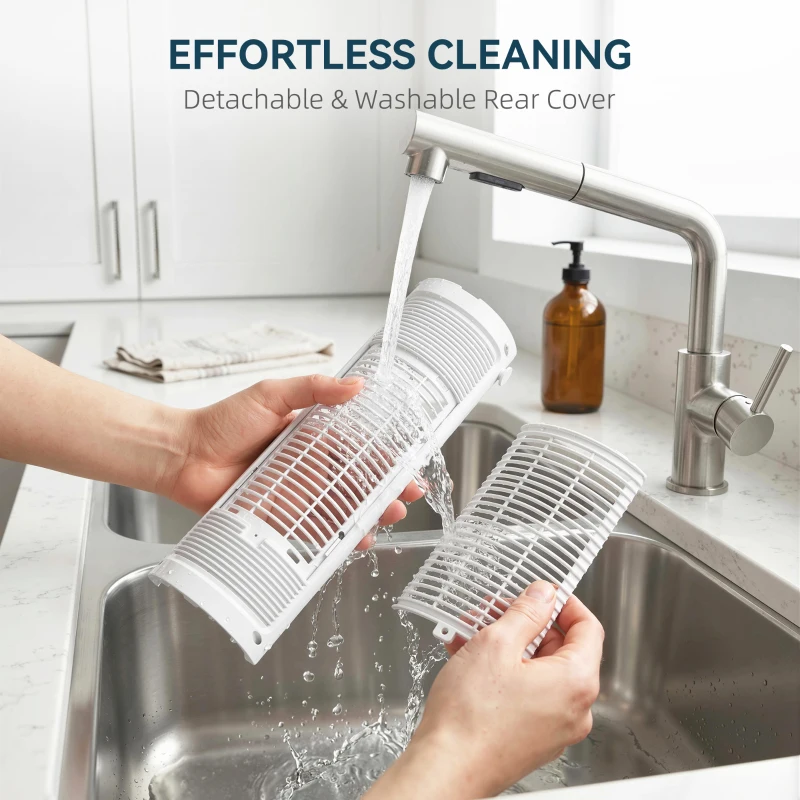 HOMCOM Wentylator kolumnowy do sypialni, 40 cm wentylator biurkowy z funkcją mgiełki, 3 prędkości, oscylacja 90°, timer