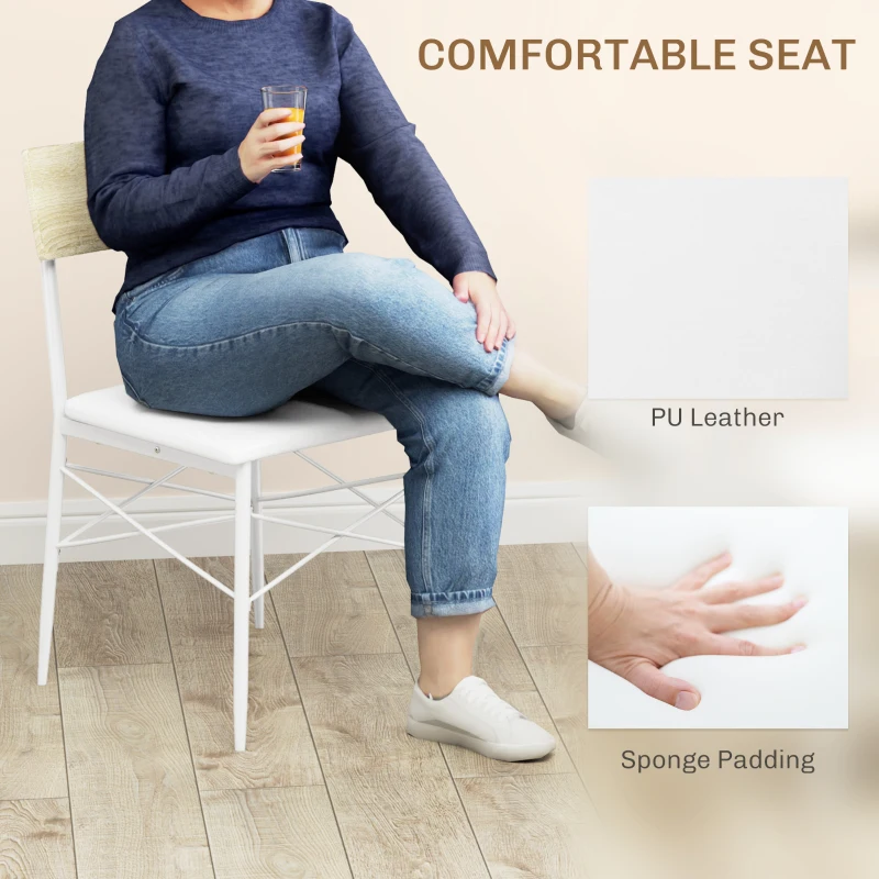 HOMCOM Zestaw jadalniany 4-osobowy, stół, ławka, 2 krzesła, dąb