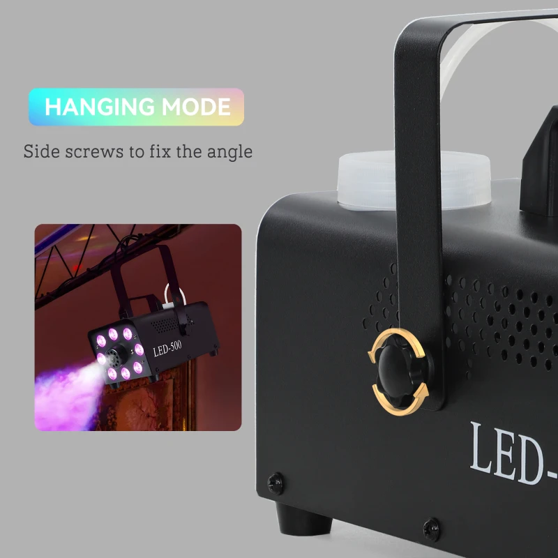 HOMCOM Maszyna do mgły 450W z 13 kolorowymi diodami LED RGB