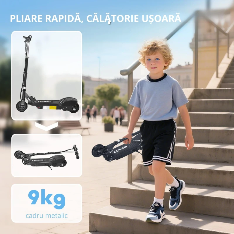 HOMCOM trotineta electrica, pentru copii, 74x36x73-91cm