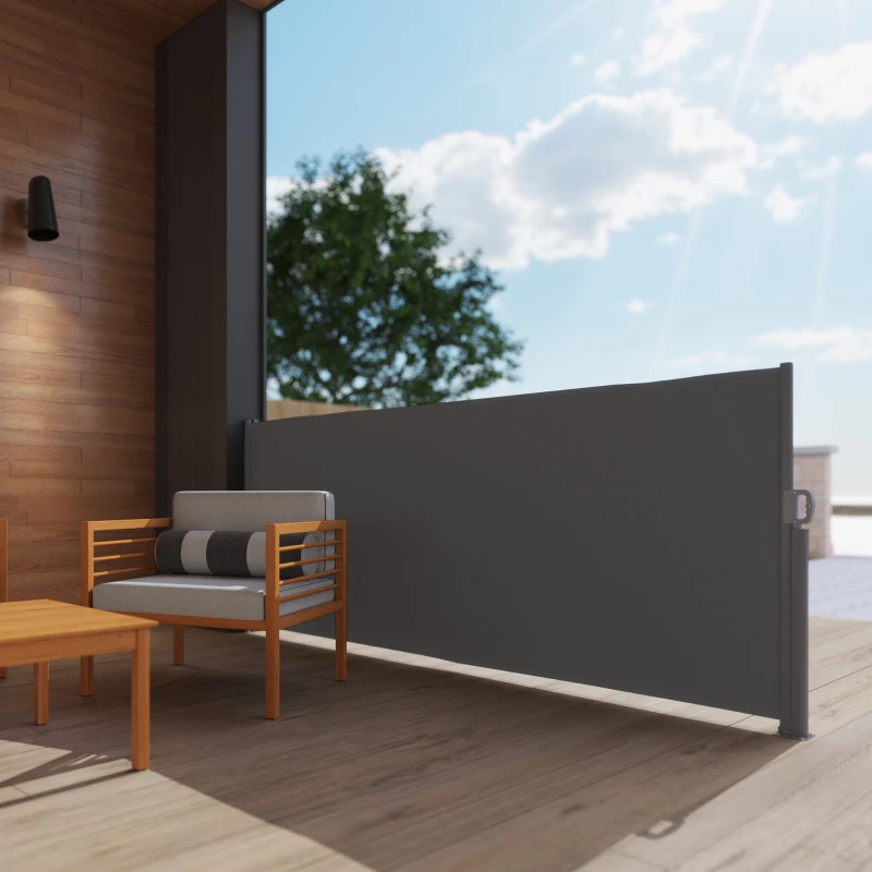 Outsunny Markiza boczna, rozkładana, osłona prywatności, z uchwytami