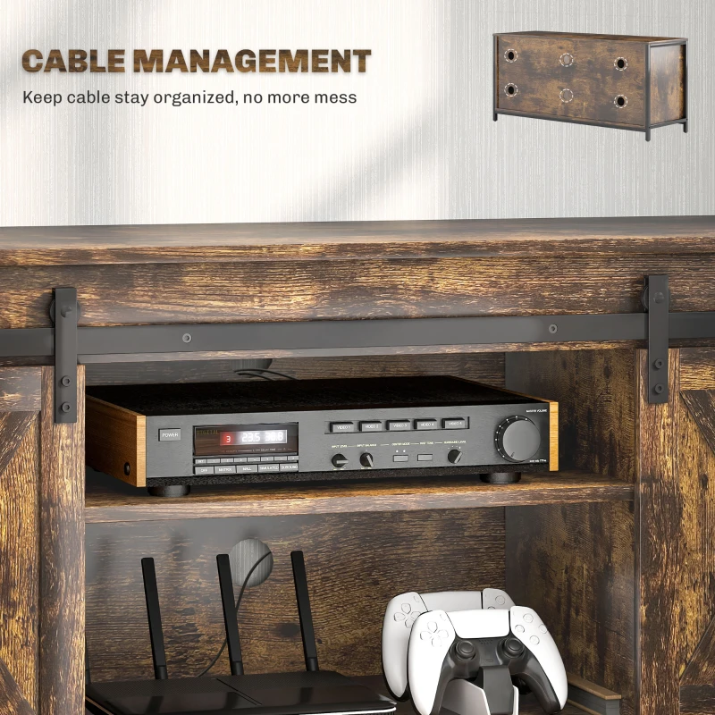 HOMCOM Stolik RTV, do telewizora 60 cali, brązowy, niskie łóżko