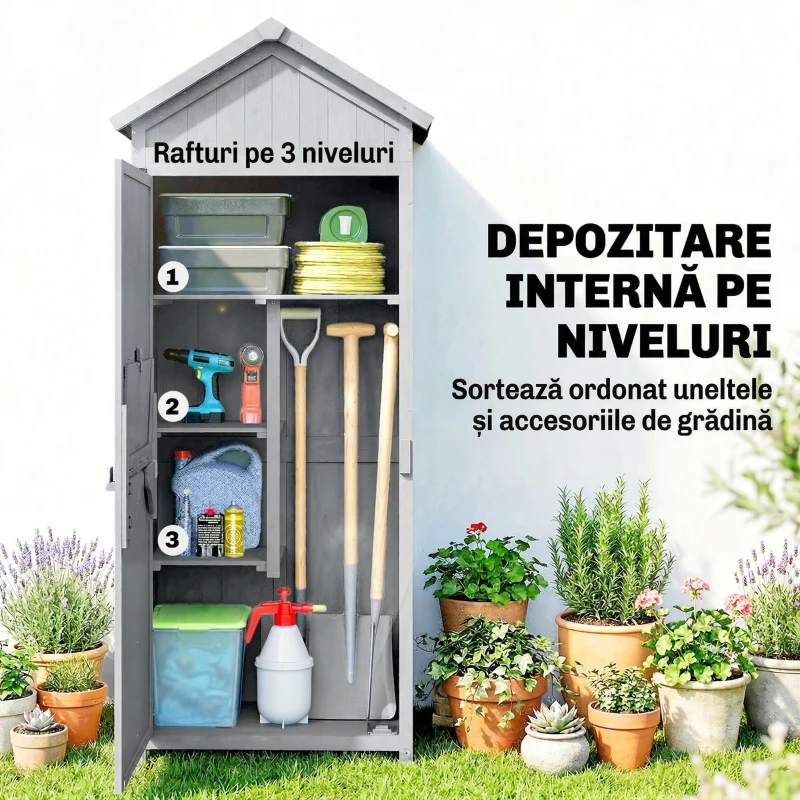 Outsunny căsuță dulap depozitare unelte exterior