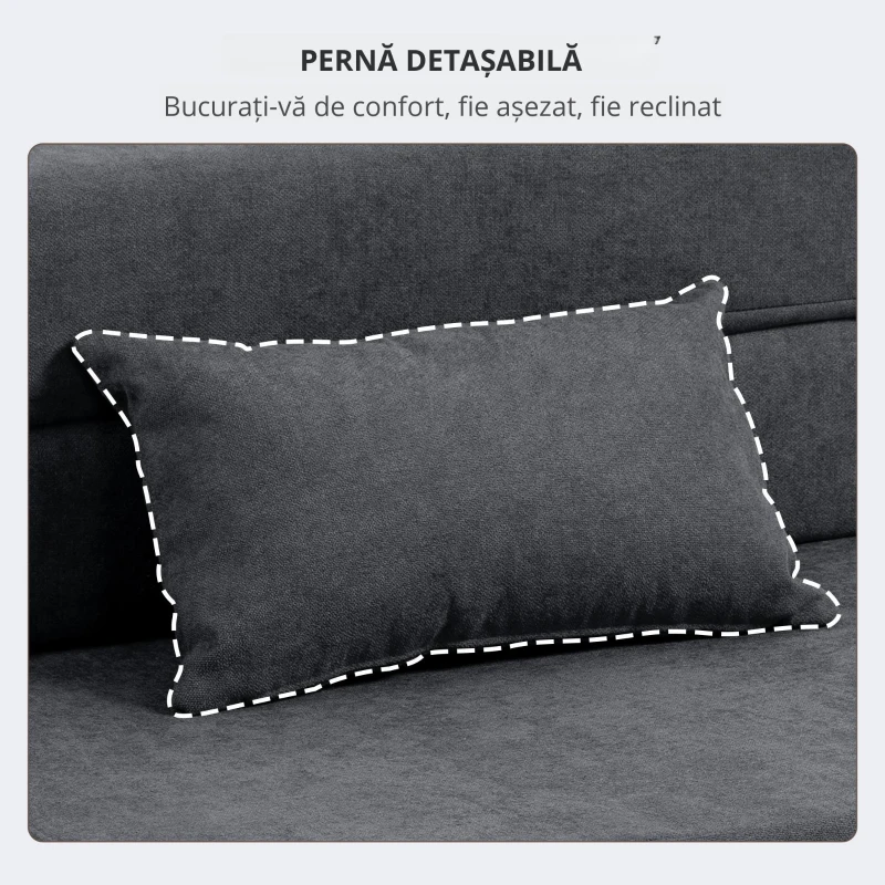 HOMCOM Fotoliu Pat Single Pliabil Modern, Fotoliu de Podea Economisitor de Spațiu Convertibil în Șezlong și Saltea, Pat pentru Sufragerie, Living și Birou, 80x80x64 cm, Gri Închis