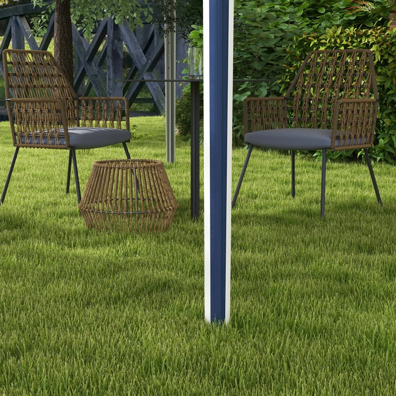 Outsunny Składany Pawilon, Regulowany, Metalowe Wsparcie, Mocna Tkanina, W Komplecie z Torbą, 2,95 x 2,95 x 2,55m, Granatowy