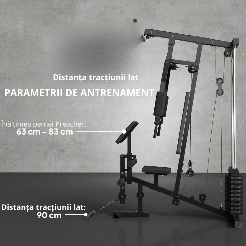 Homcom Statie Fitness – Multifunctionala din Otel pentru Acasa