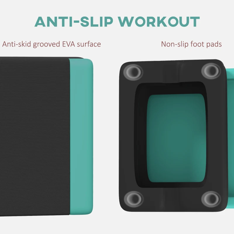 SPORTNOW Stepper fitness regulowany, platforma do aerobiku z 3 poziomami wysokości (10,5/15,5/20,5 cm), antypoślizgowy, zielony