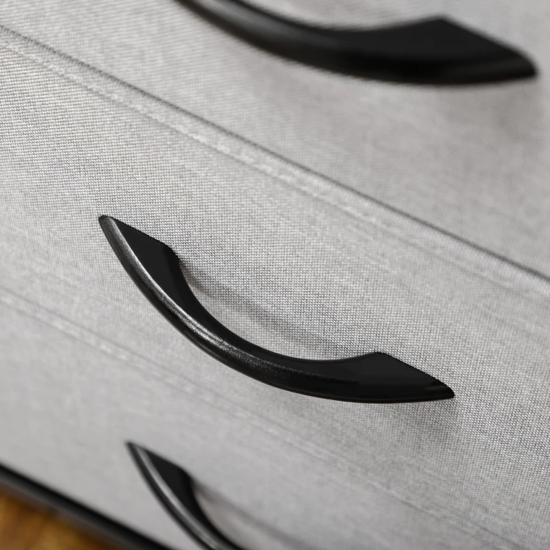 HOMCOM Komoda Sideboard, 6 Szuflad, Szuflady Materiałowe, 80 cm x 30 cm x 62,5 cm, Brąz + Czarny + Szary