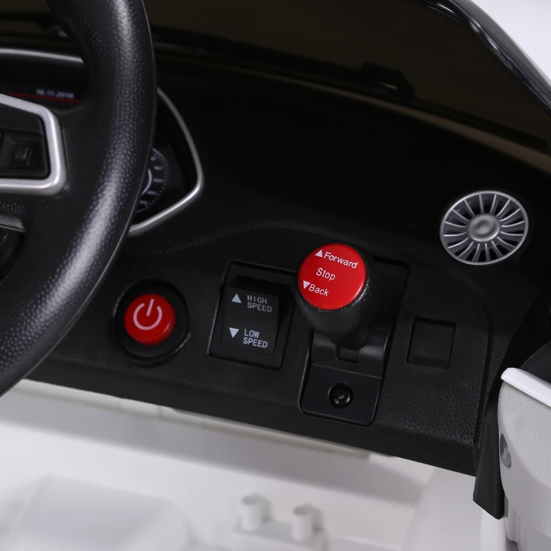 HOMCOM Coche Eléctrico para Niños de 3+ Años Audi TT Eléctrico 12V con Velocidad 3 km/h Mando a Distancia 102x60x44 cm Blanco